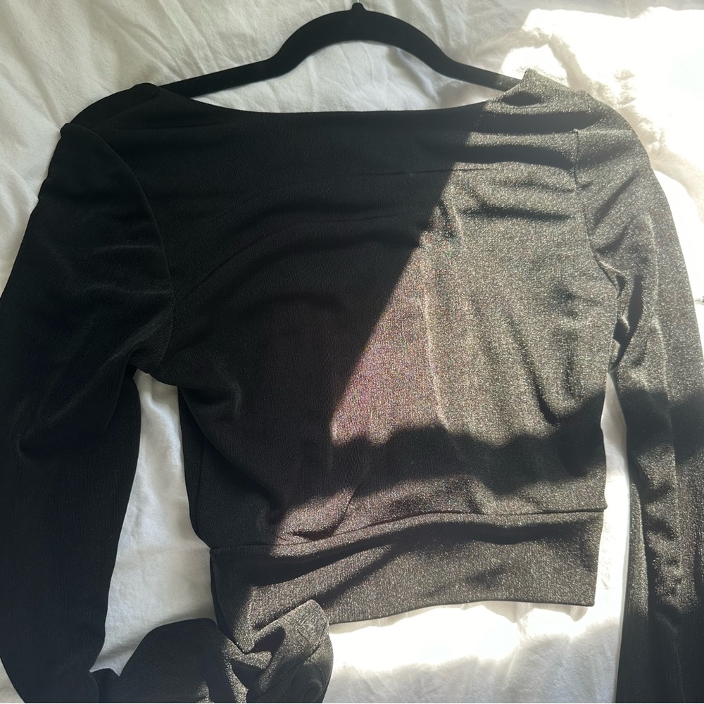BP black long sleeve crop top size XS - Picture 3 of 3